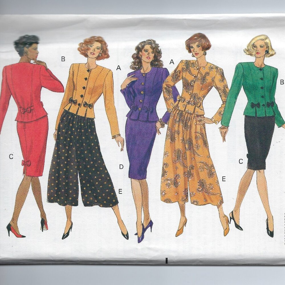 Retro 1990 Butterick Classics Pattern #4985 Very Easy Sizes 6-8-10 Misses UNCUT